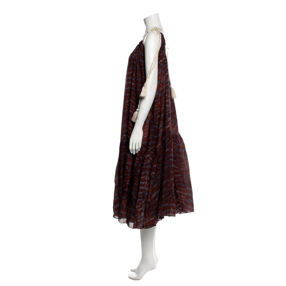 NEW! Ulla Johnson 8 Cari Tiger Print Maxi Coverup Dress Backless Cotton Burgundy - Picture 7 of 7